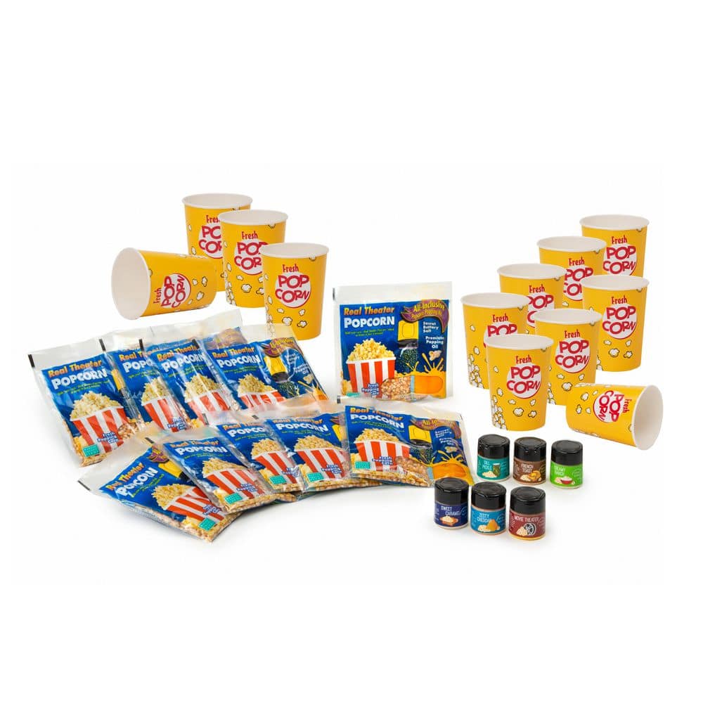 Wabash Valley Farms Mega Sized 28-Piece Popcorn Set with 10 All-Inclusive  Real Theater Popping Kits, 6 Seasoning Flavors and 12-Tubs 38078-D - The