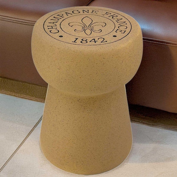 Galt International Champagne Cork Stool Polyresin Side Table