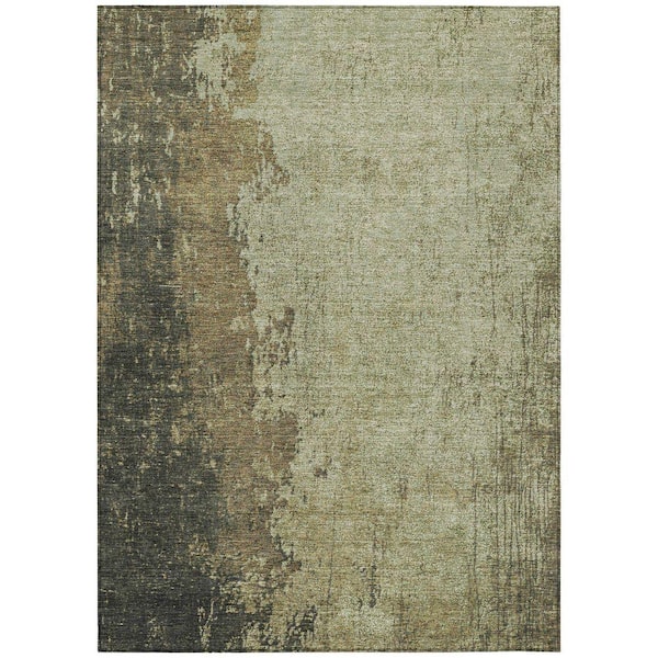 Chantille Machine Washable Indoor/Outdoor Abstract ACN1904 Olive 8 ft. x 10 ft. Accent Rug