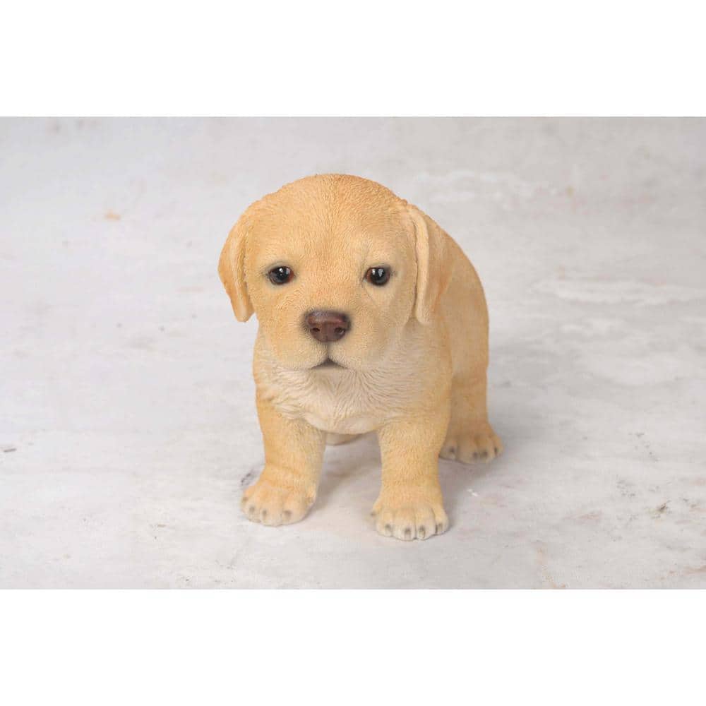 Adorable Yellow Labrador Puppy Polyresin Garden Statue