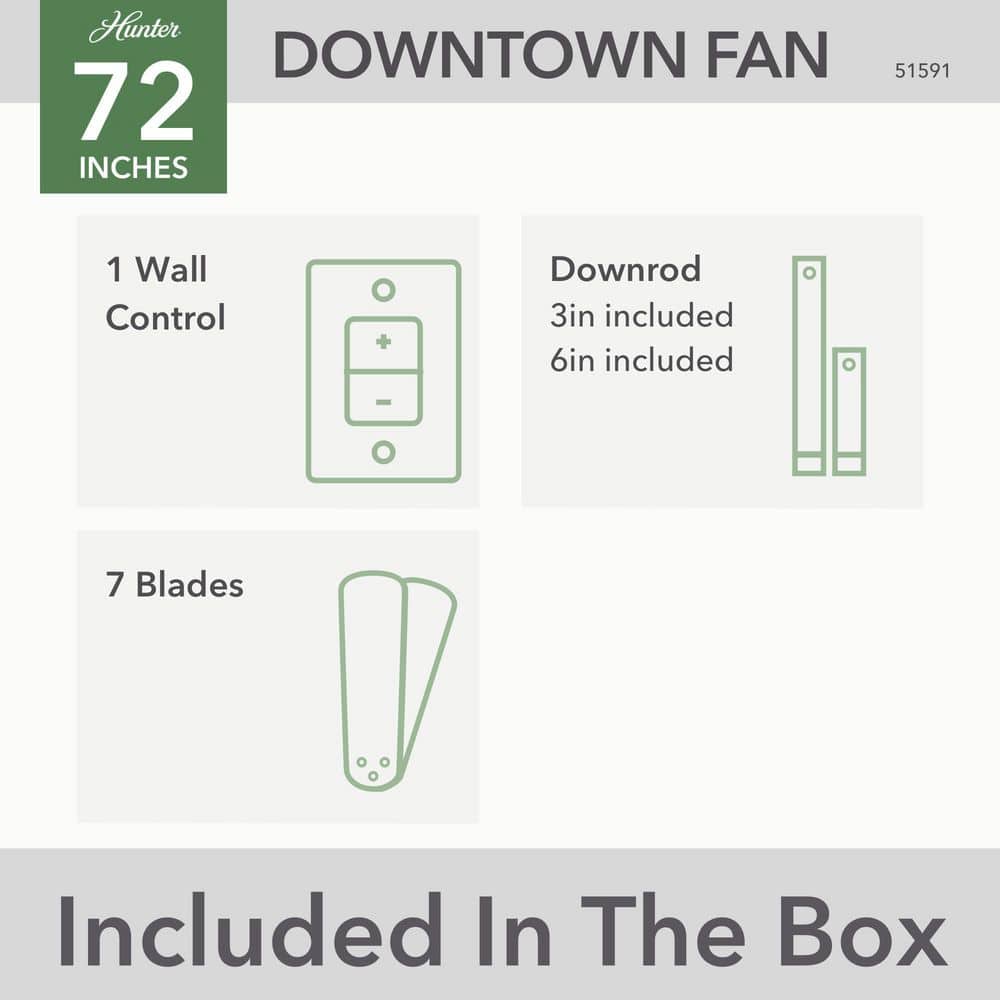 Downtown 72" Matte Silver 7-Blade Ceiling Fan with Remote