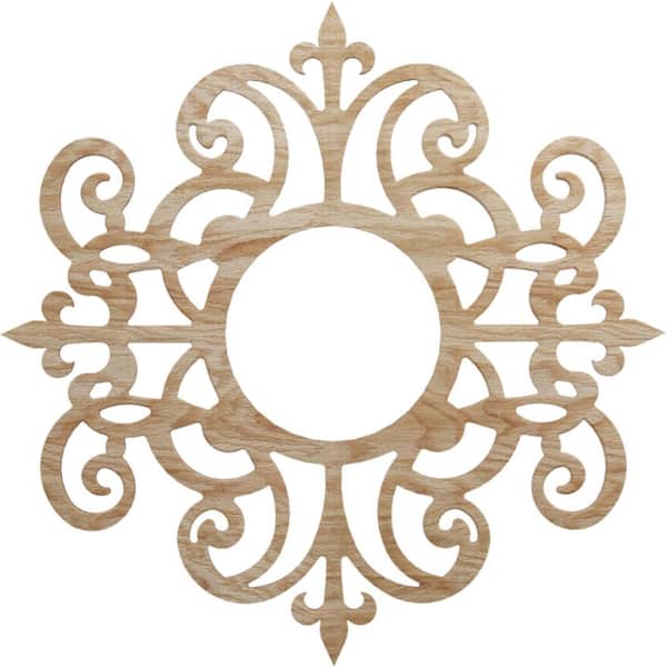 Ekena Millwork 0.375 in. x 26 in. x 26 in. Wood (Red Oak) Medallion Moulding