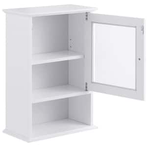 14 in. W Wall Mounted Bathroom Wall Cabinet Storage Organize Hanging Medicine Adjustable Shelf White
