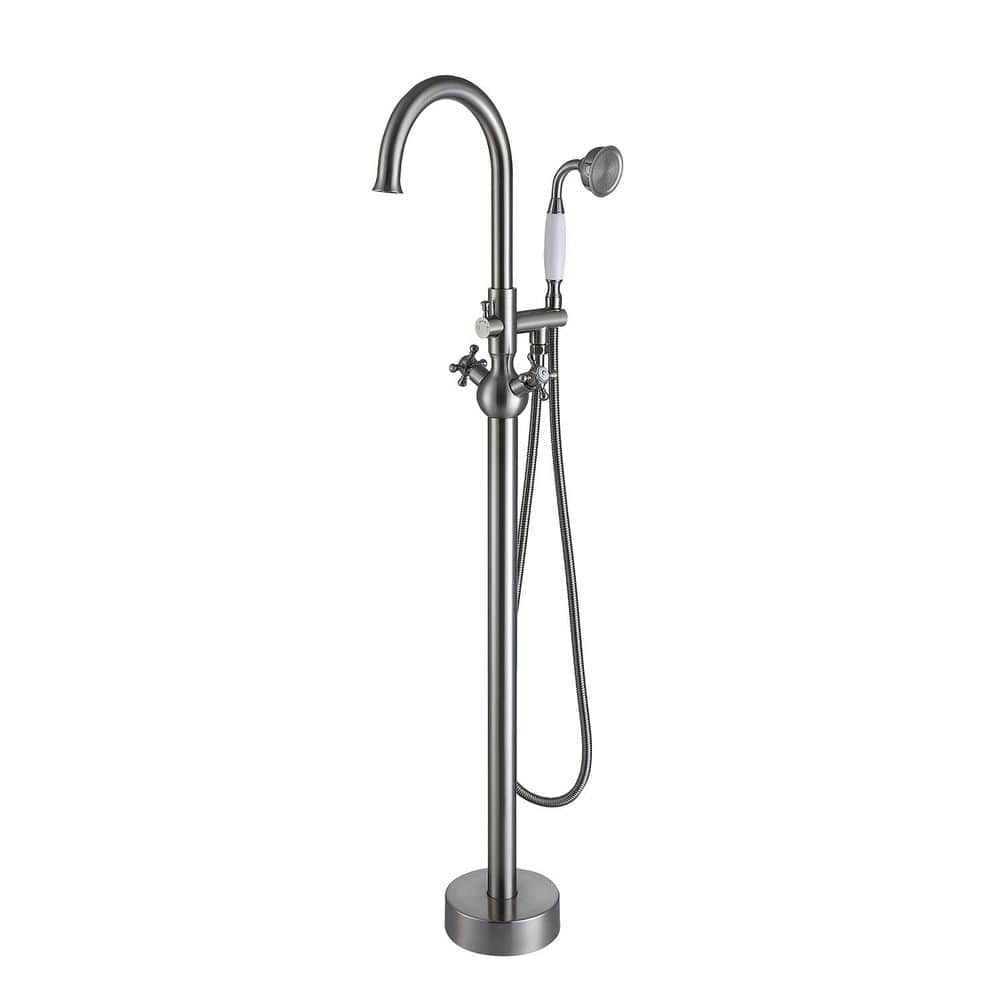 45-1/4 in. 2-Handle Freestanding Tub Faucet with Hand Shower Head in Brushed Nickel price history on PriceWatchPro