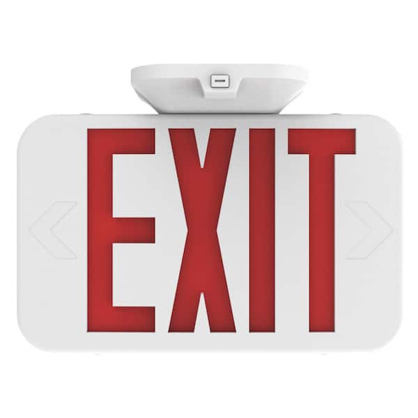 Ceiling Mount LED Emergency Exit Sign White Single or Double Sided with Plug and Play Installation