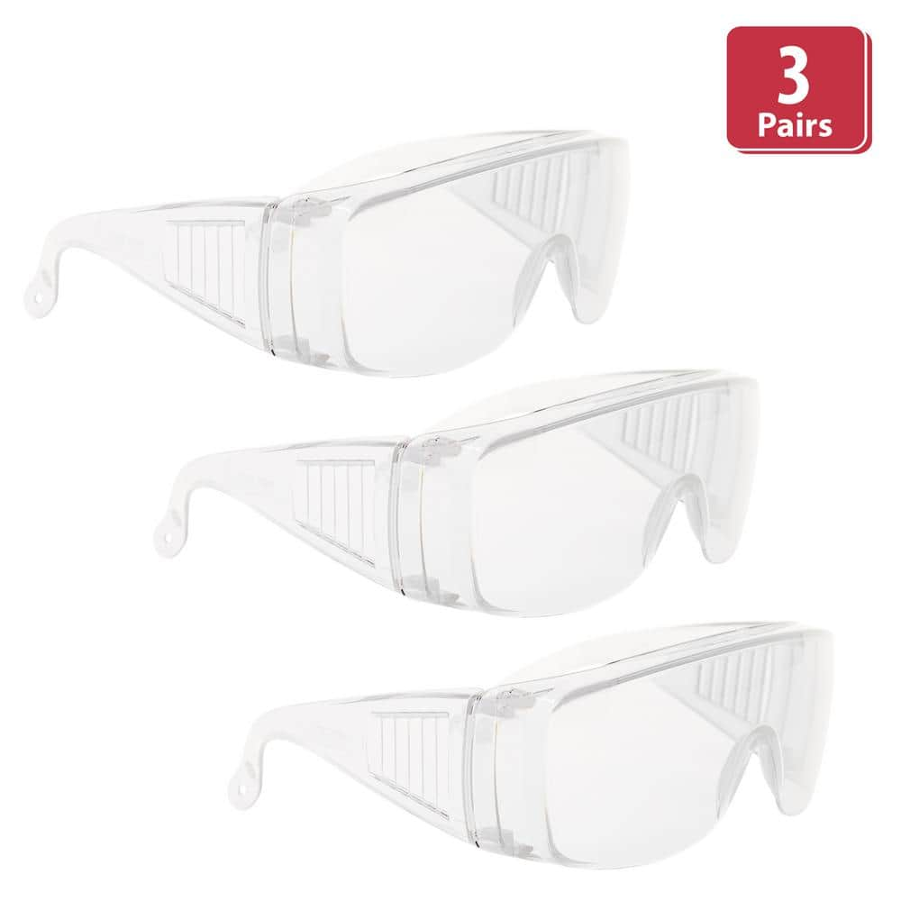 Safe Handler Clear Diamont Vented Over Clear Safety Glasses, ANSI