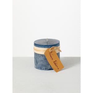 4.25 in. English Blue Timber Pillar Candle