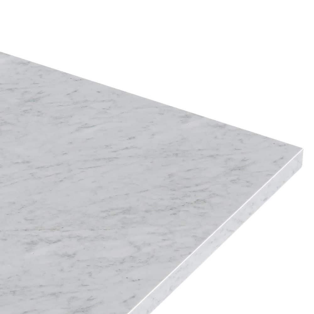 Gray Double Freestanding Vanity with Carrara Marble Top
