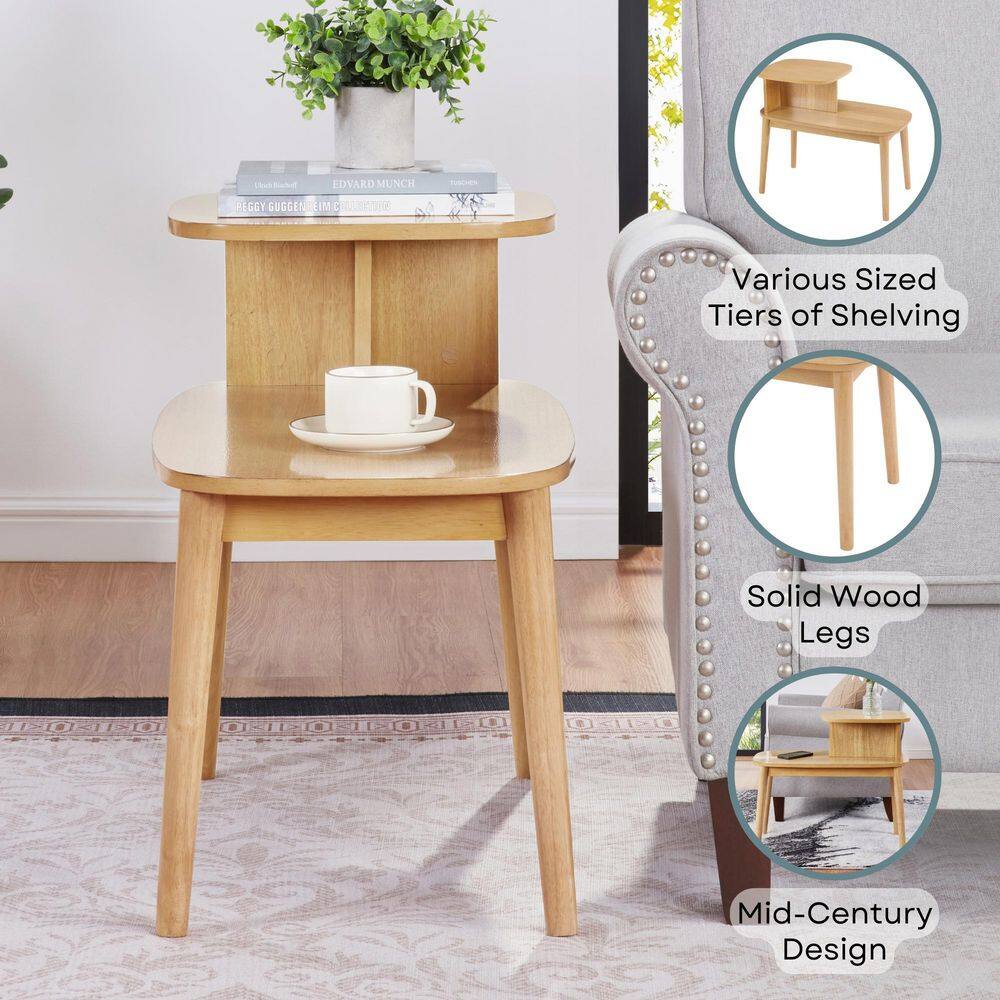 Maxwell Mid Century 28 in. Honey Oat Rectangular Wood End Table - thumbnail 9