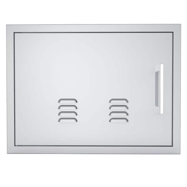 Sunstone Signature Series 27 in. x 20 in. 304 Stainless Steel Left Swing Horizontal Vented Door