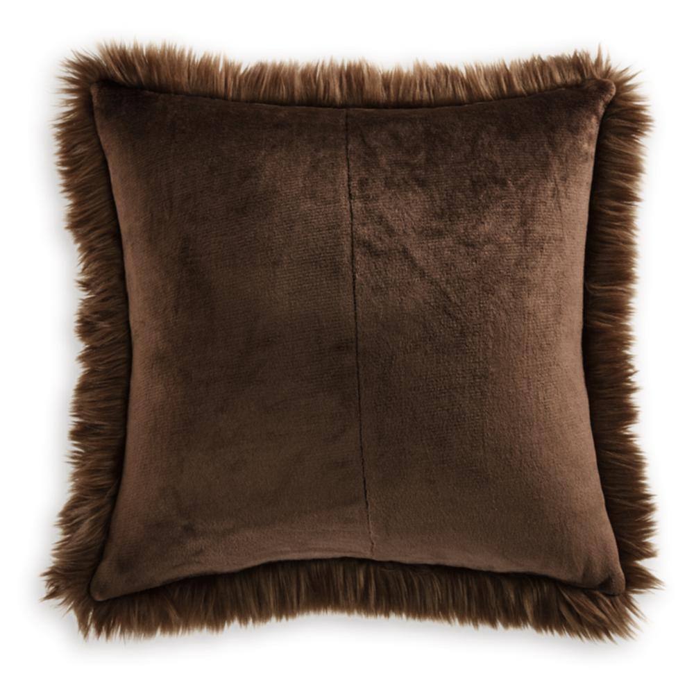 Dark Brown Faux Fur 20x20 Square Throw Pillow