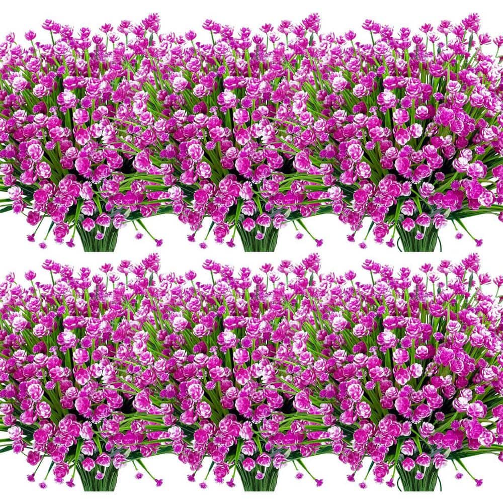 13.8 in. Pink Indoor/Outdoor Artificial Boston Fern Flowers UV Resistant 24