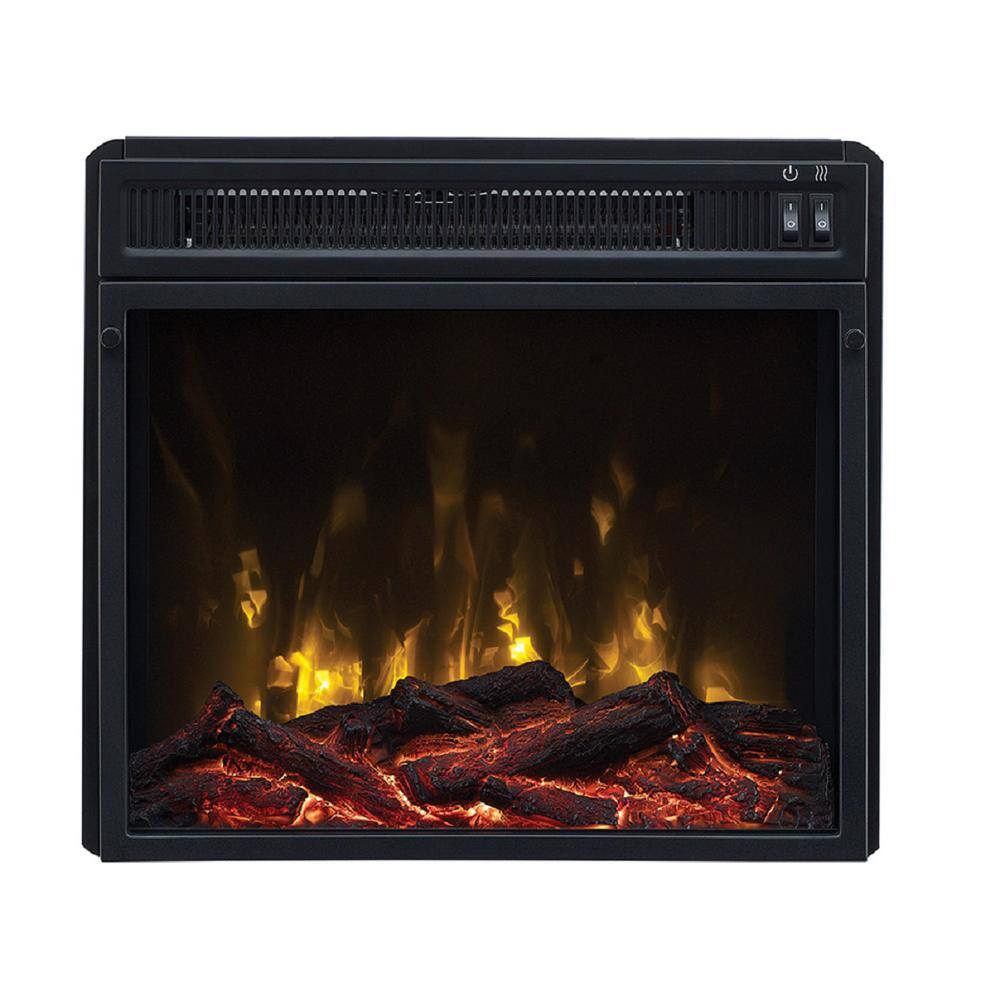 Ashland Pine TV Stand with Electric Fireplace and Cabinets