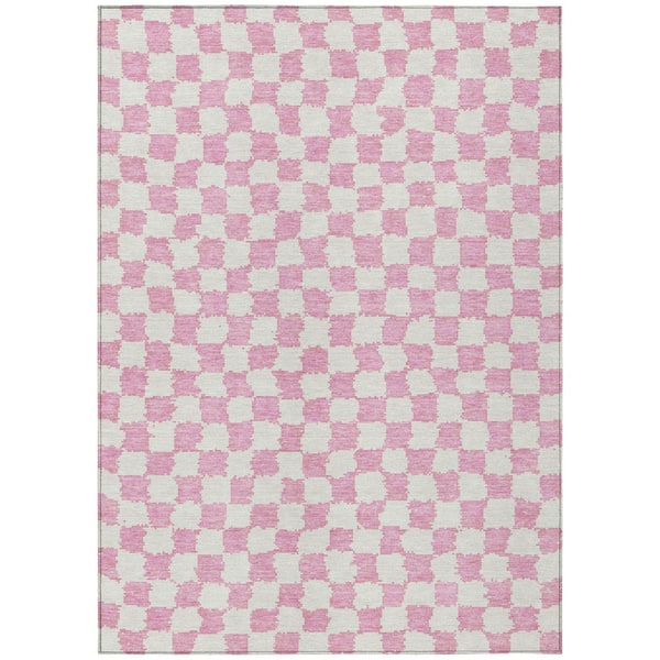 Chantille Machine Washable Indoor/Outdoor Abstract ACN1958 Pink 3 ft. x 5 ft. Area Rug