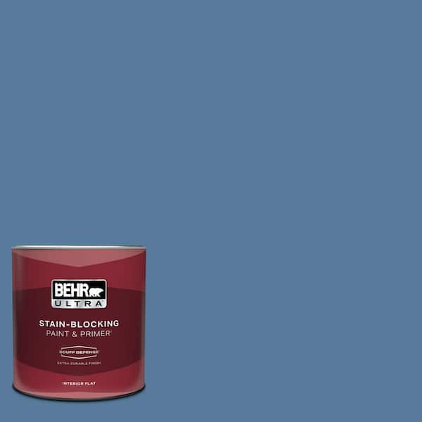 BEHR ULTRA 1 qt. #PPU14-02 Glass Sapphire Extra Durable Flat Interior Paint & Primer