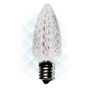 C9 LED Cool White Faceted Replacement Christmas Light Bulb (25-Pack)