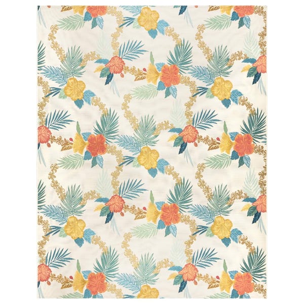 KONA COAST BY REYN SPOONER Fresco Laka Multi-Colored 8 ft. x 10 ft. Floral Indoor/Outdoor Area Rug