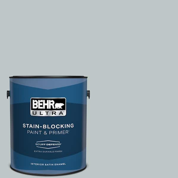 BEHR ULTRA 1 gal. #PPU12-10 Misty Morn Extra Durable Satin Enamel Interior Paint & Primer