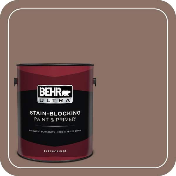 BEHR ULTRA 1 gal. #770B-6 Oakwood Brown Flat Exterior Paint & Primer