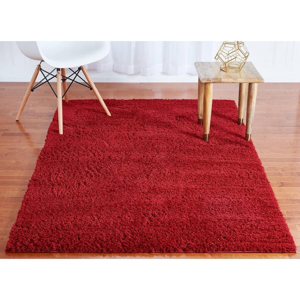 Studio Solid Shag Red 4' 0 x 6' 0 Area Rug