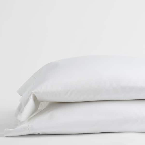 The Company Store Legends Hotel Organic White Solid 300-Thread Count Legends Hotel Organic Cotton Sateen Standard Pillowcase (Set of 2)