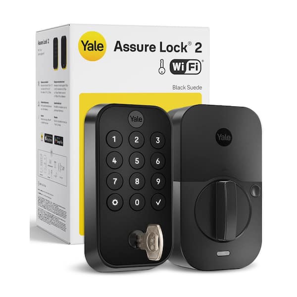 Assure Lock 2; Smart Door Lock with Wi-Fi and Pushbutton Keypad, Black Suede