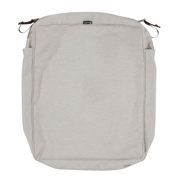 Classic Accessories Montlake FadeSafe 25 in. W x 27 in. D x 5 in. H Rectangular Patio Seat Cushion Slip Cover in Heather Grey