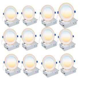 4 in. 5CCT Color Selectable Recessed LED Downlight with Night Light 750 Lumen LED Recessed Ceiling Light (12-Pack)
