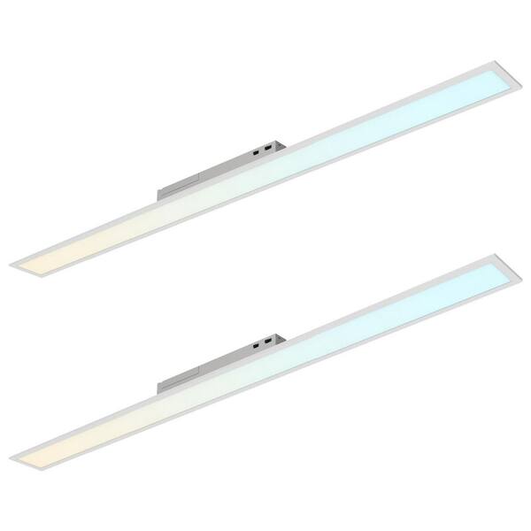 LUXRITE 6 x 6 ft. Integrated LED Recessed Backlit Panel 40W/50W/60W, 4CCT, Up to 6600 Lumens, 0-10V Dimmable UL Listed 2 Pack