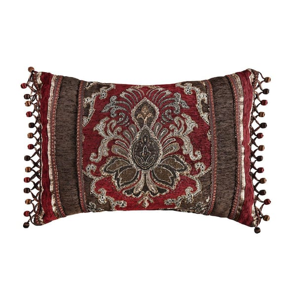 Unbranded Chandler Chocolate Polyester Boudoir Decorative Throw Pillow 15 in. x 20 in.