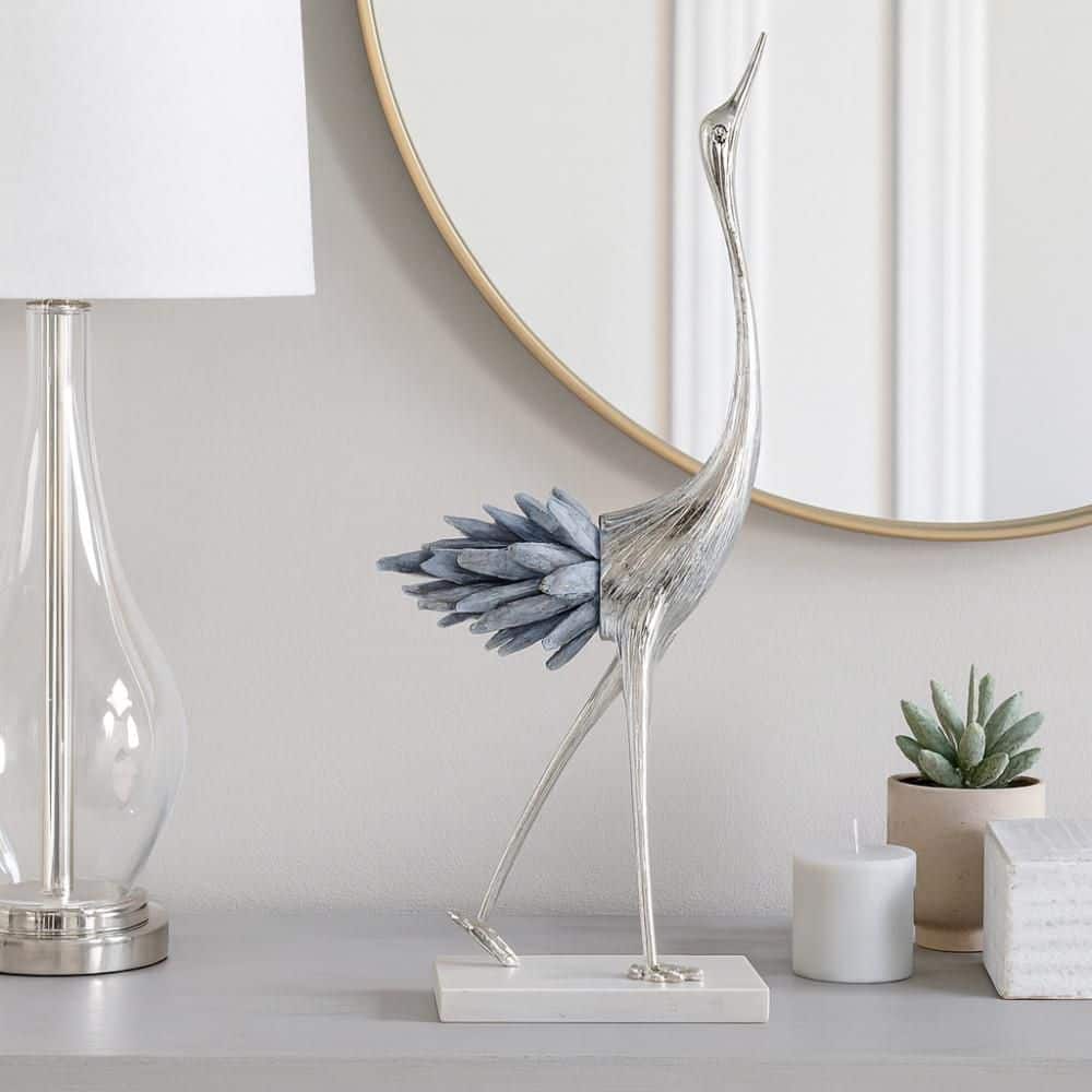 Blue/Silver 5.25 in. x 13.75 in. Bird Metal Figurine price history on PriceWatchPro