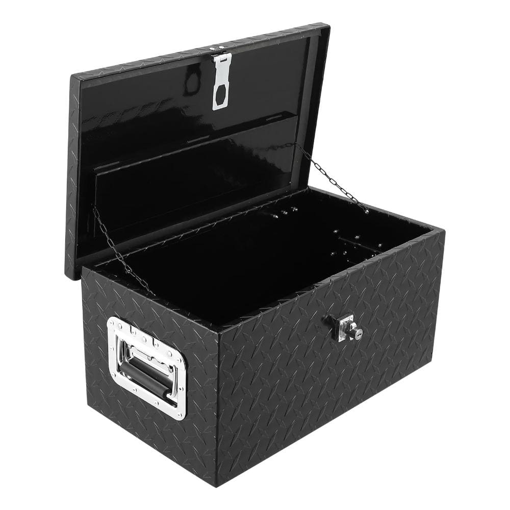 "Heavy-Duty 20"" Aluminum Truck Bed Tool Box 20x12x9.5in - Portable Compact Metal Storage, Chain Catch, Black" price history on PriceWatchPro
