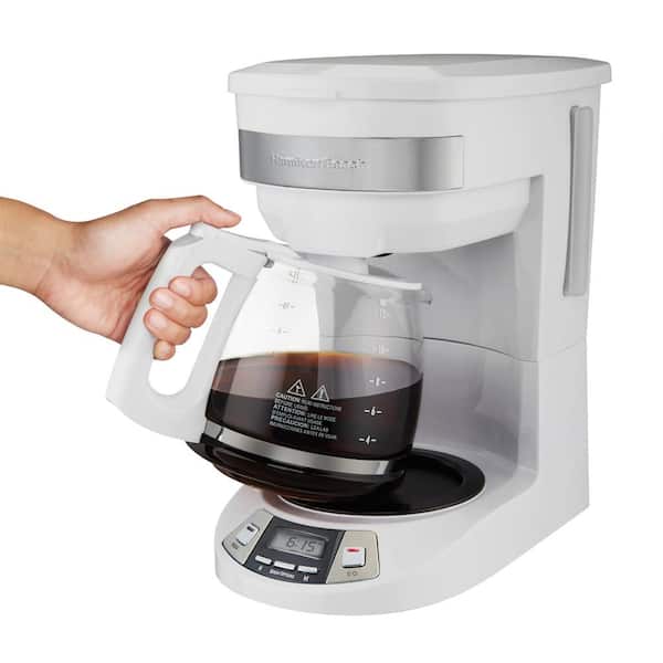 Hamilton Beach 12-Cup White Programmable Drip Coffee Maker 46294 - The Home  Depot