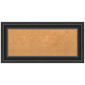 Ridge Black 35.50 in. x 17.50 in. Framed Corkboard Memo Board