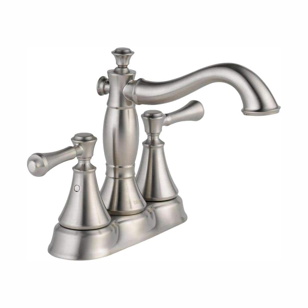 Delta Cassidy 4 in. Centerset 2-Handle Bathroom Faucet with Metal Drain ...