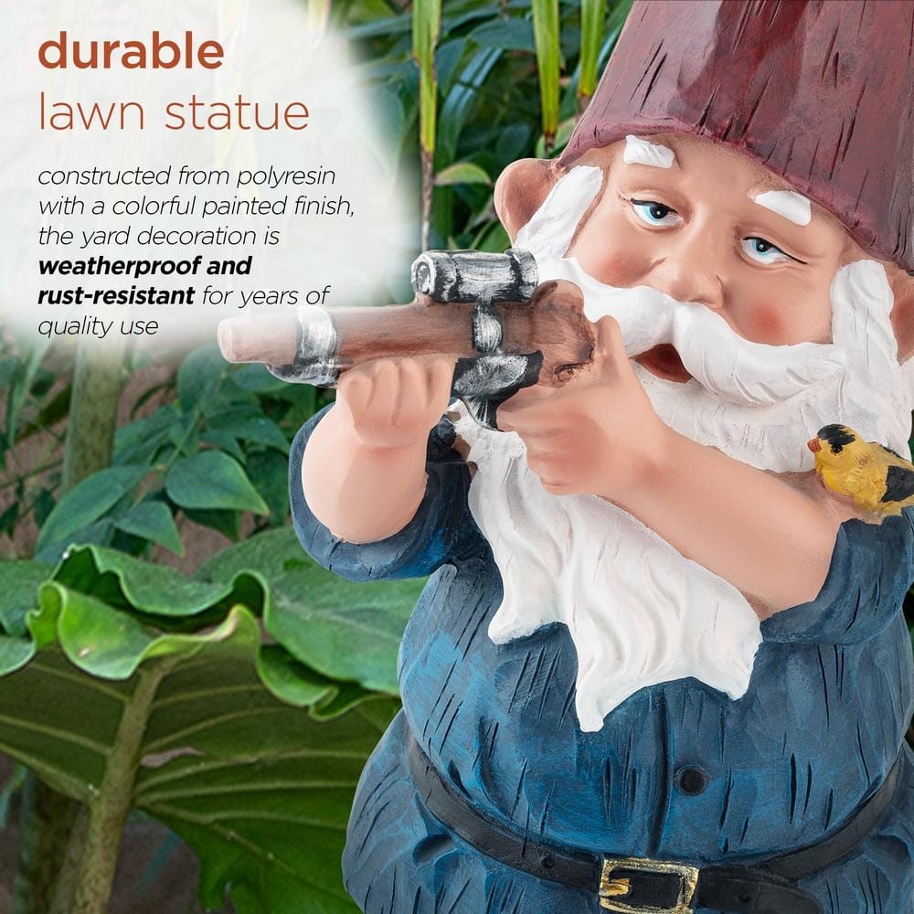 Multicolor Polyresin Animated Garden Gnome Lawn Decoration