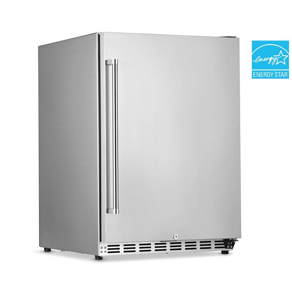 NewAir 24 in. 5.3 cu. ft. Commercial Built-in Beverage Refrigerator in Stainless Steel, Silver -  NCR053SS00