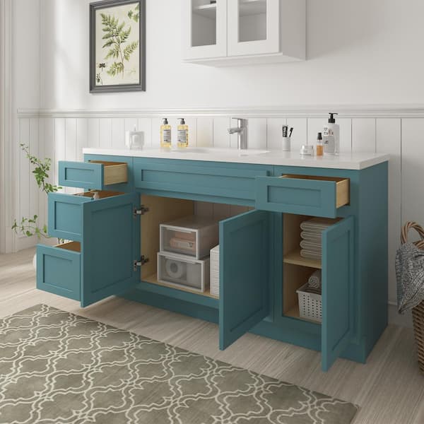 Vanity Art 63 in. W x 21 in. D x 32.5 in. H Bath Vanity Cabinet