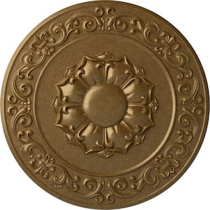 27-3/4 in. x 2 in. Sydney Urethane Ceiling Medallion (Fits Canopies up to 5-3/4 in.), Pale Gold