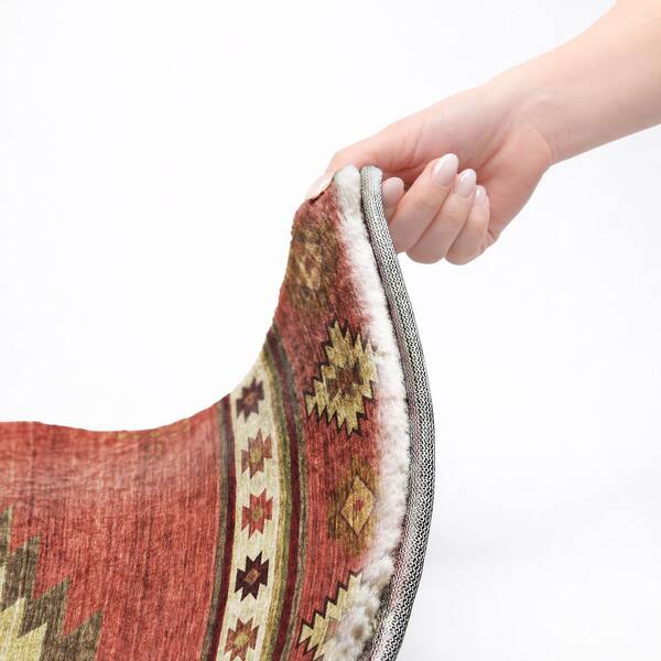 Dream Shag Premium Machine Washable Abstract ADS179 Spice 5 ft. x 7 ft. 6 in. Area Rug