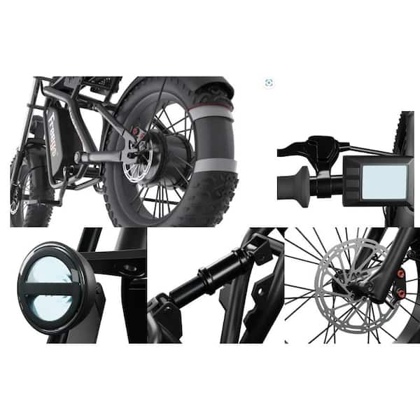Afoxsos 20 in. Off-Road Electric Bike 1200-Watt Powerful Motor 7 Speed  Gears in Black HDDB1463 - The Home Depot