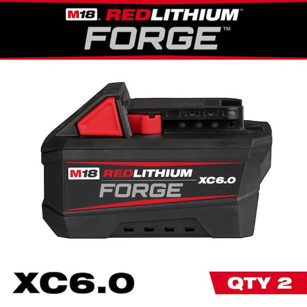 Milwaukee M18 18V Lithium-Ion REDLITHIUM FORGE 6.0 Ah Battery Pack (2-Pack)
