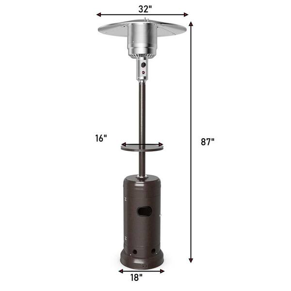 hanover han002brss steel umbrella propane patio heater Amazon.com : Outdoor 48,000 BTU 7 Feet Tall with Waterproof Cover, Wheels, and Push Button Start for Backyard Events and Outdoor Entertaining, Black : Patio, Lawn & Garden style propane heaters Hanover 48,000 BTU Bronze and