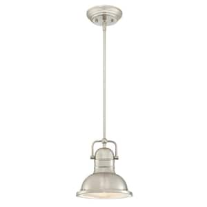 Boswell 1-Light Brushed Nickel Mini Pendant with LED Bulb