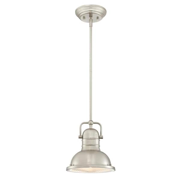 Westinghouse Boswell 1 Light Brushed Nickel Mini Pendant With Led Bulb 6334600 The Home Depot