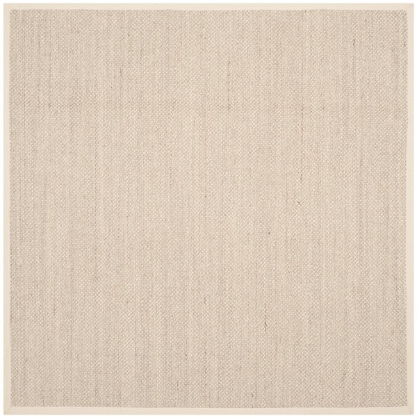 SAFAVIEH Natural Fiber Marble/Beige 10 ft. x 10 ft. Woven Border Square Area Rug