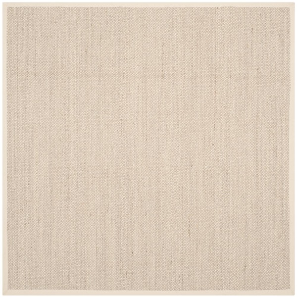 SAFAVIEH Natural Fiber Marble/Beige 10 ft. x 10 ft. Woven Border Square Area Rug