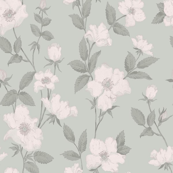 Laura Ashley Laura Ashley Fleurir Smoke Green Wallpaper