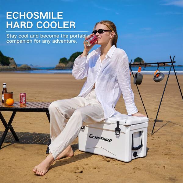 ITOPFOX 30 qt. Outdoor White Insulated Box Cooler with Stretch