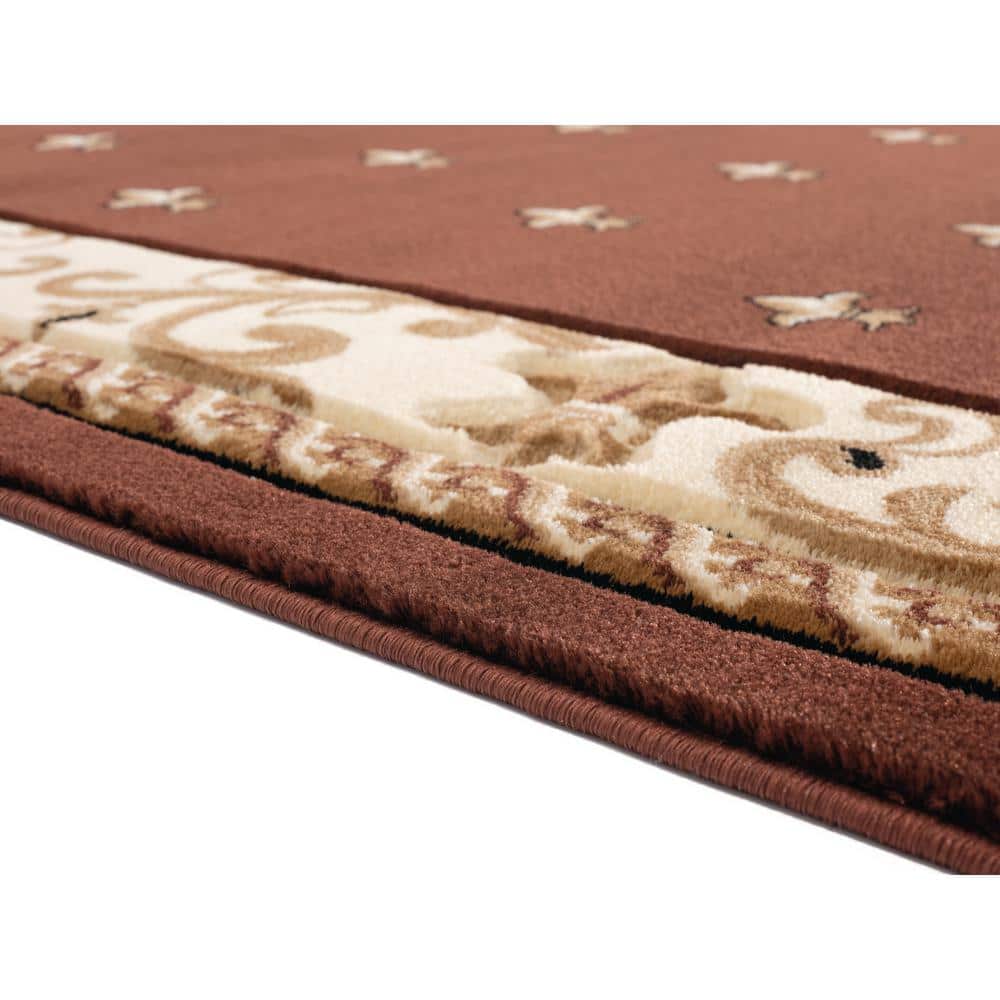Bristol Brown Synthetic Stain-Resistant Rectangular Area Rug 5' x 8'